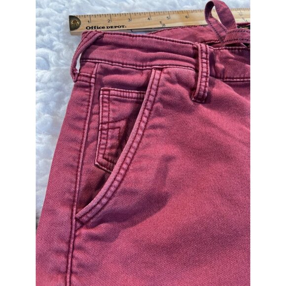 True Religion SportsWear Mens Denim Joggers 31x29 Dark Red Drawstring + Zip - Picture 9 of 10